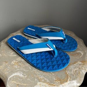 MUK LUKS Men’s 10.5 Chill Cooler Blue Flip Flop Sandal Thong